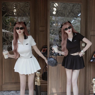 Set áo polo miumiuu mix váy ly mpb