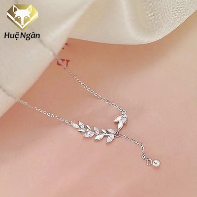 Dây chuyền bạc Ý 925 Huệ Ngân - Lá Ô Liu PP1995