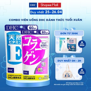 Combo Viên Uống DHC Đánh Thức Tuổi Xuân 60 Ngày (Vitamin E 60 viên & Collagen 360 viên)
