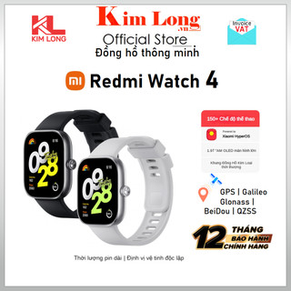 Sẵn hàng Đồng hồ Xiaomi Redmi Watch 4 Amoled 1.97 inch, Gps độc lập, Nghe/Gọi - Bảo hành 12 tháng chính hãng