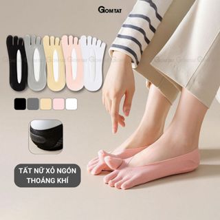 Tất nữ xỏ ngón GOMTAT cao cấp, chất liệu sợi nylon mềm mịn, hút ẩm thoáng khí, khử mùi êm chân - D16-A095-1DOI