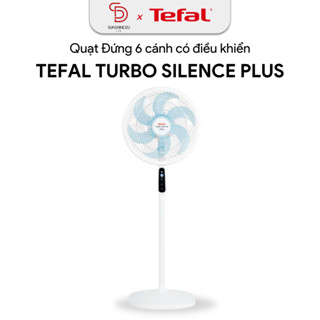 Quạt cây đứng TEFAL Turbo Silence Plus VH689990 6 cánh có điều khiển, chạy êm không tiếng ồn, động cơ bạc thau 3 năm BH