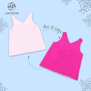 BST Siêu tiết kiệm - Áo kiểu LMcation Laura  (2 lớp 2 màu) - Hồng