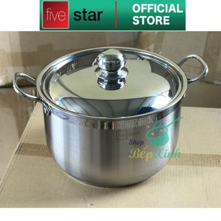 Nồi luộc gà 3 đáy bếp từ inox 430 FiveStar Standard size 32cm dung tích 15 lít , tặng 1 muỗng canh - hàng chính hãng