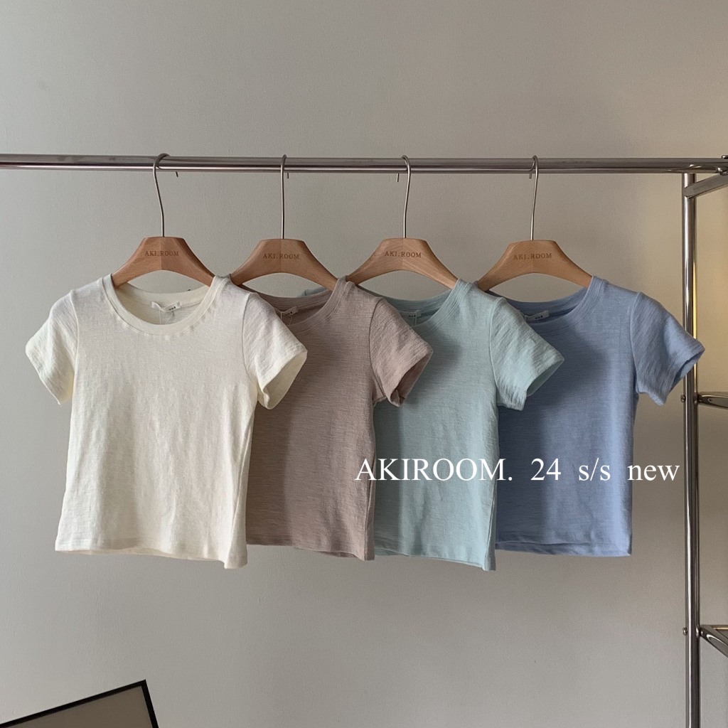 𝐀𝐊𝐈𝐑𝐎𝐎𝐌 | Áo babytee chất xốp cổ tròn 9346