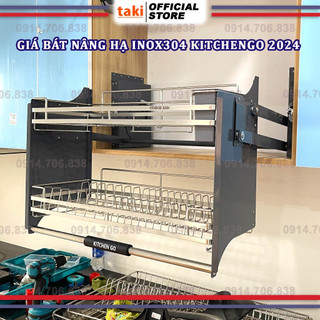 Kệ Chén Di Động, Giá Bát Nâng Hạ KITCHEN GO 2024 - Bảo Hành Trọn Đời, Có Thợ Lắp