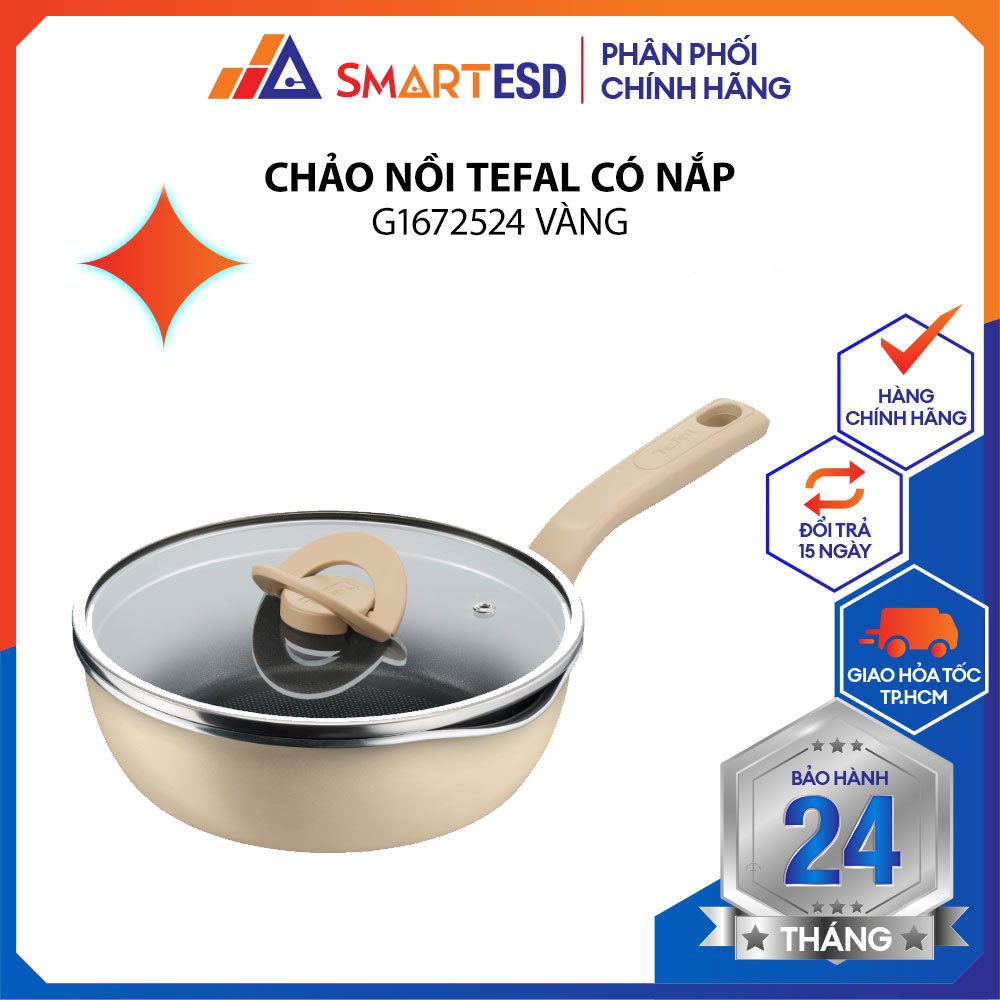 Chảo Tefal đa năng 3 trong 1 - 22cm, vàng vanilla