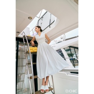 D.CHIC Váy xếp ly vai chờm cổ V MS: 2813569