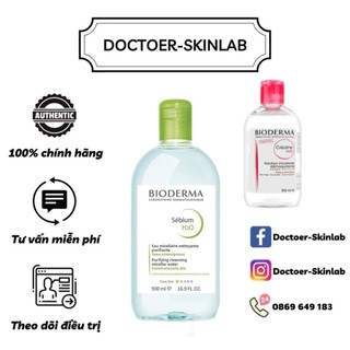 Nước Tẩy Trang Bioderma Cho Da Dầu Mụn Sebium / Da Nhạy Cảm Sensibio H2O 100ml - 250ml - 500ml
