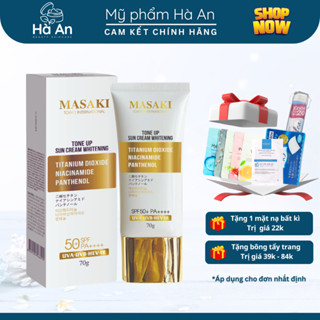 Kem chống nắng phổ rộng nâng tone, kiềm dầu, giảm nhăn, giảm lão hóa, phục hồi cấu trúc da MASAKI SPF50+ PA++++ 70g