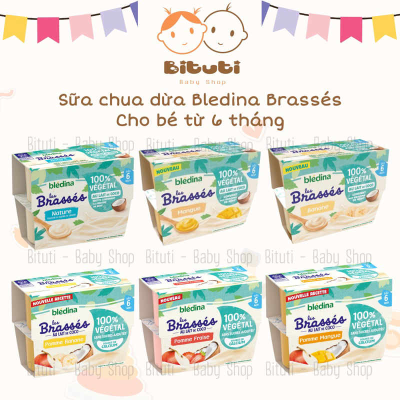 Sữa chua sữa dừa Bledina cho bé dị ứng đạm bò từ 6 tháng (Date 9/2026) - Bituti Shop
