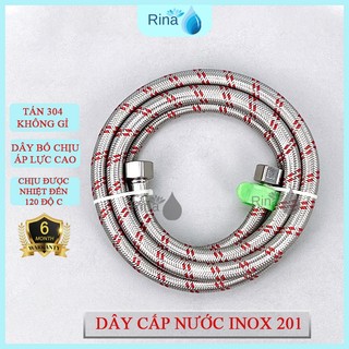 Dây cấp nước 40cm 50cm 60cm 80cm 1m 1m2 1m5 100% inox 201 rina