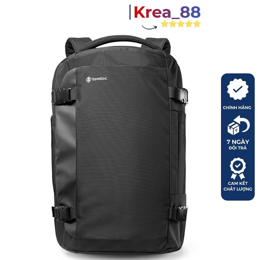 BALO TOMTOC USA TRAVEL BACKPACK 40L BLACK-GRAY T66 – A82-F01