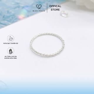 Nhẫn Tay Bạc Blue Peach Vặn Thừng NT2087