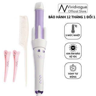 Máy uốn tóc, máy làm xoăn Vivid and Vogue chính hãng, máy uốn tóc tự động trục 32mm tạo ion âm