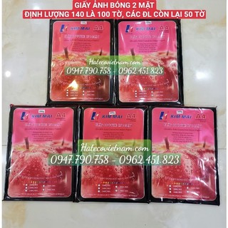 Giấy in ảnh 2 mặt bóng định lượng 140GSM Kim Mai,100 tờ - Giấy in ảnh Couche KIM MAI 160-200-260-300