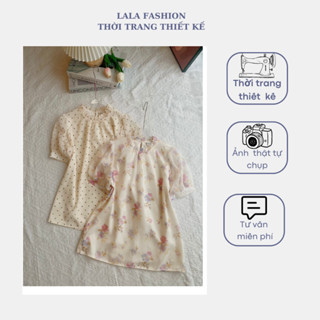 Lala fashion Áo sơ mi nữ cổ xếp bèo tay cộc (SM3034)