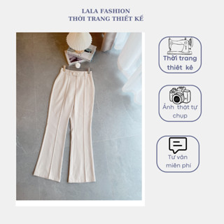 Lala fashion Quần ống loe cạp nhê 2 khuy (QU4293)