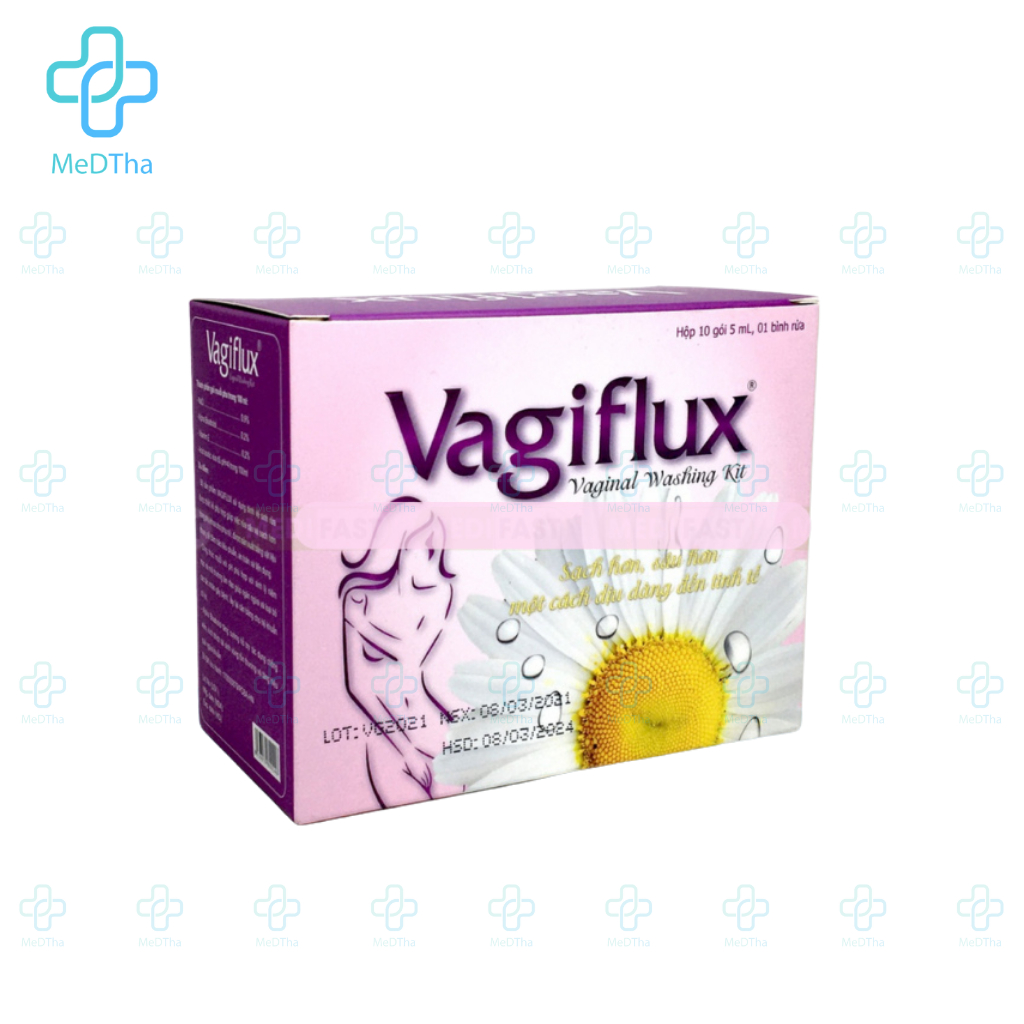 Bình Rửa Vệ Sinh Phụ Nữ Vagiflux Phyto - Bình Rửa Vùng Kín, Vệ Sinh Phụ Khoa Gồm 1 Bình Xịt, 10 Ống