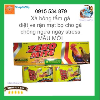 Zero mite hộp 24 gói Xà bông tắm gà đá diệt ve rận mạt