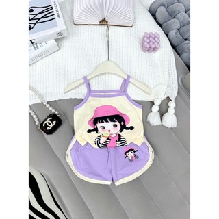 Bộ 2 dây cô gái đội mũ bé gái