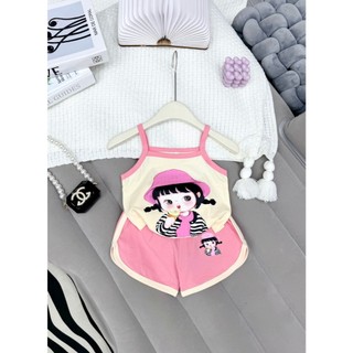 Bộ 2 dây cô gái đội mũ bé gái