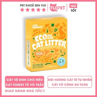 Cát vệ sinh cat forest cát vỏ trấu cho mèo 6l - 2,5kg