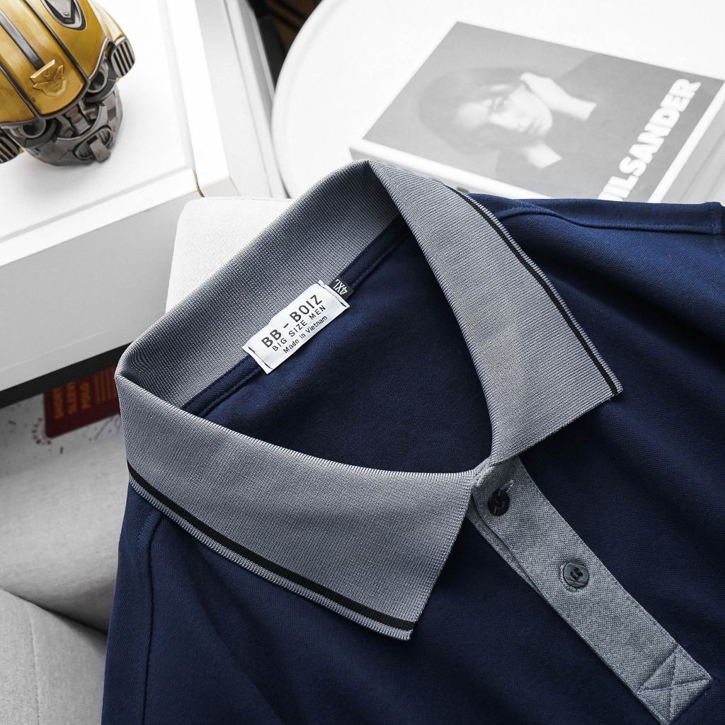Áo thun polo Nam BB - Boiz Big Size tay ngắn chất cá sấu form bigsize 85kg - 130kg - Polo phối bo cổ đợt 2