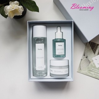 Bộ 3 cấp nước cho da dầu,da mụn, dưỡng da và làm dịu da Huxley Hydration Trio Set
