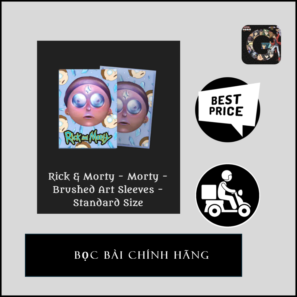 ✨Bọc bài Dragon Shield Sleeve Chính Hãng: Rick & Morty - Morty - Brushed Art Sleeves - Standard Size