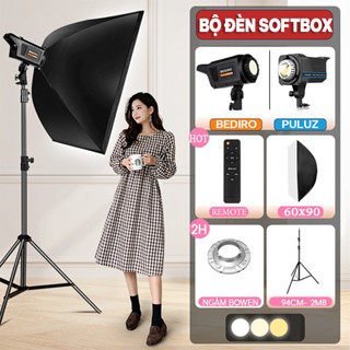 Combo Đèn Bediro BD-800S/ Puluz 120W Đi Kèm Softbox 60x90cm ngàm Bowens và Chân Đèn Tripod 2m8
