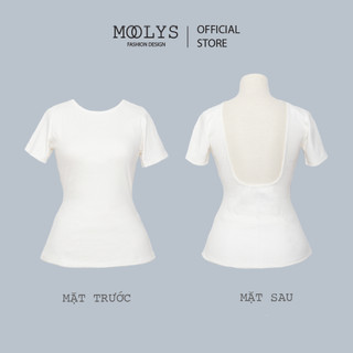 Áo thun hở lưng kiểu dáng basic MOOLYS MC017