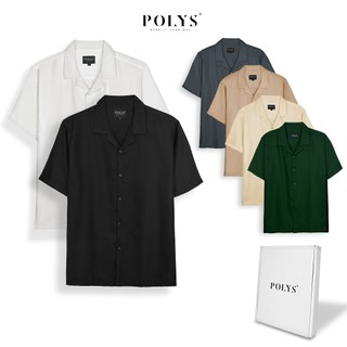Áo sơ mi nam POLYS Fullbox, Vải Chéo Thái 6 Màu dày dặn. Áo sơ mi tay ngắn Cổ Vest CUBAN SHIRT