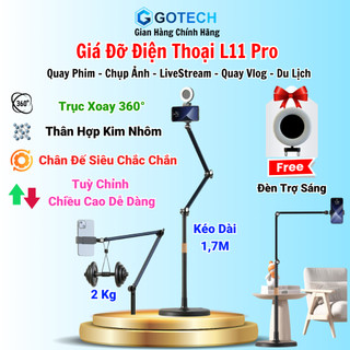 Chân Quay Chữ Z Đa Năng, Giá Đỡ Điện Thoại L11 Pro Xoay 360°Quay, Chụp và Livestream Trở Nên Chuyên Nghiệp Kéo Dài 1m7