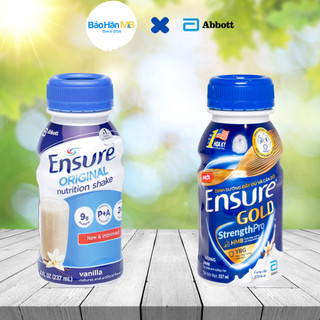 Sữa Ensure nước (Original/Gold) hương Vani - Chai 237ml - Dinh dưỡng đầy đủ