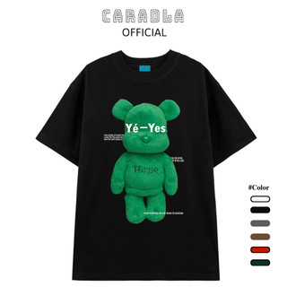 Áo Thun, Áo Phông Unisex Tay Lỡ CARADLA Mã BEAR TN06 Chất Cotton Mềm Mịn Co Dãn Thoáng Mát Form Rộng Cho Nam Nữ