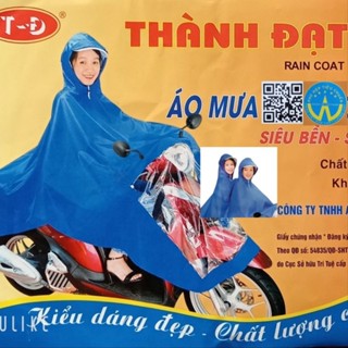 Áo mưa choàng cánh dơi Thành Đạt vải dù tổ ong loại đặc biệt siêu dai dày dặn, áo mưa trùm xỏ gương chống thấm tuyệt đối