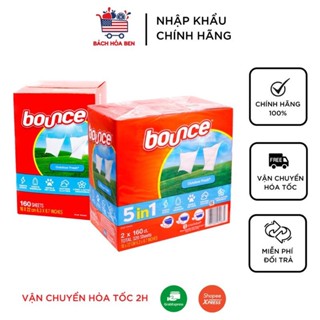 Giấy thơm quần áo Bounce 5in1 Mỹ hộp 160 tờ làm mềm vải mẫu mới