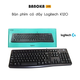 Bàn phím có dây Logitech K120 - Bền bỉ, chống tràn, kích thước đầy đủ có phím số - Bảo hành 2 năm