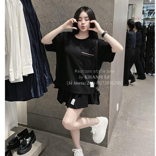 Set Bộ Đồ Nữ Kết Hợp Chân Váy Mới Nhất 2024 - Set Đồ Bộ Nữ Túi Sọc Basic Cotton Siêu Mịn Mát B24