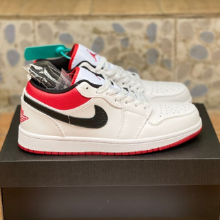Giày jordan cổ thấp, sneaker nam nữ Jordan 1 Low trắng đỏ hot, JD 1 Cổ Thấp full box bill