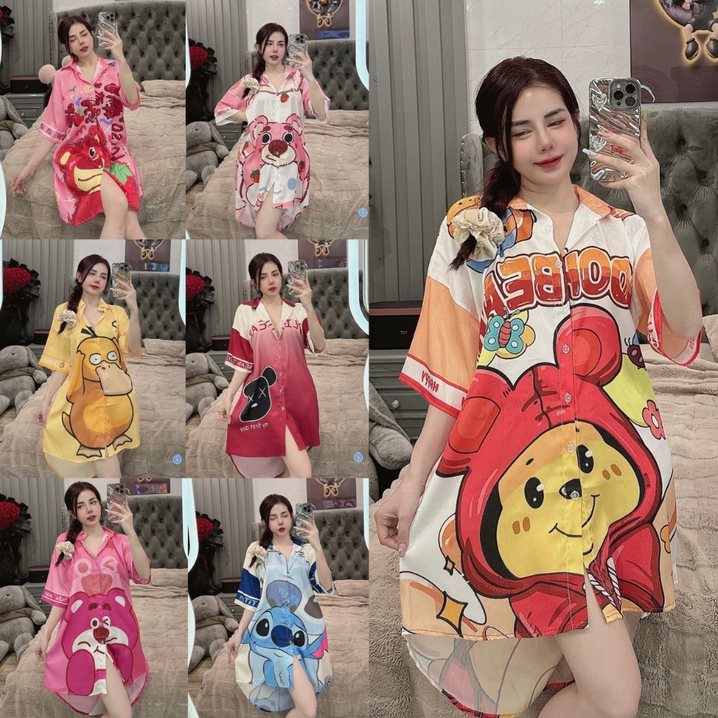 Đầm thiết kế siêu xinh, chất liệu lụa latin cao cấp mềm mịn mát, size dưới 60kg đầm ngủ thoải mái gi
