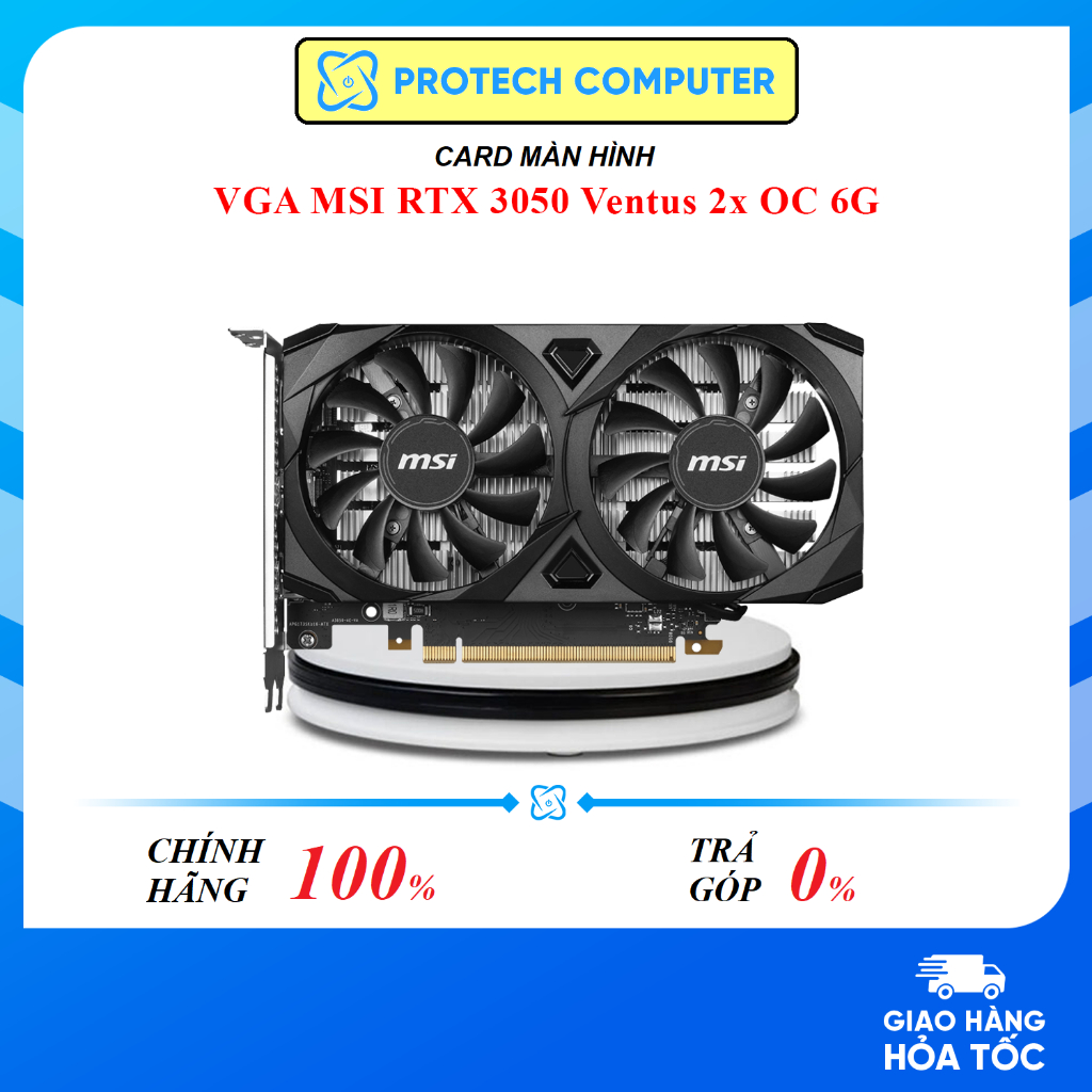 Card màn hình VGA MSI RTX 3050 Ventus 2x OC 6G GDDR6