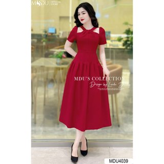  MDU4039 Váy thiết kế tiểu thư, chất liệu Mango Hàn, dày dặn, hàng 2 lớp, không nhăn.