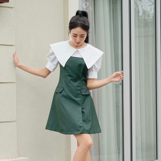 Váy dáng ngắn xoè chữ A phối màu, váy cộc tay thoáng mát cho mùa hè Sailor dress Cafeine Studio