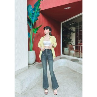 NM Jeans- Quần jean nữ loe đính viền đá