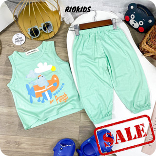 [8-19kg] Bộ ba lỗ sát nách quần dài bo ống Minky Mom THUN LẠNH cho bé- Riokids TN5