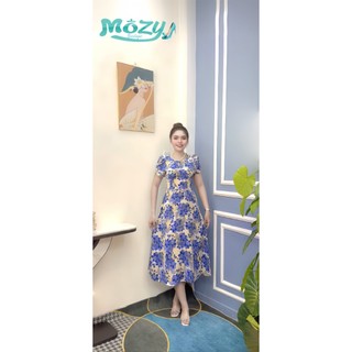 Đầm xòa thiết kế lụa hoa[ MOZY ] đầm thời trang, thanh lịch, dịu dàng[ MZD02 ]
