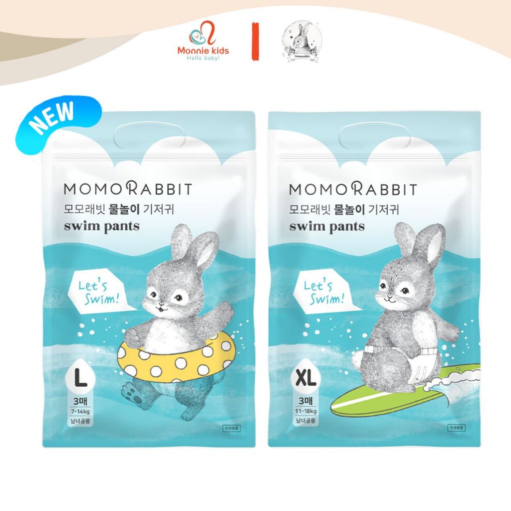 Bỉm bơi cho bé Momo Rabbit Swim Pants, tã quần siêu co giãn chống tràn tuyệt đối - Monnie Kids