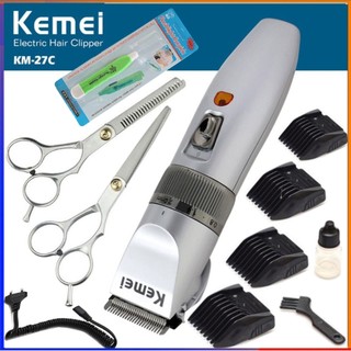 Tông đơ hớt tóc Kemei KM-27C  kèm lấy dáy tai có đèn, Máy cắt tóc nam người lớn trẻ em đa năng bảo hành 6 tháng FERADO